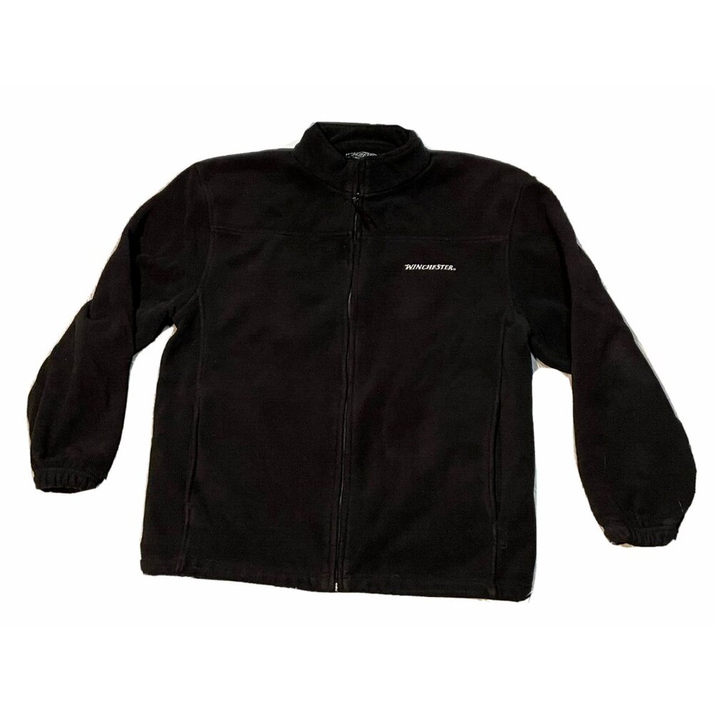 Winchester full zip fleece sweater jacket mens medium 38-40 long sleeve black